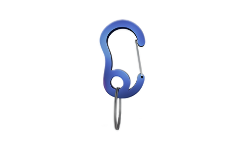 Blauer Karabinerhaken mit kleinem Splintring, langlebig, 13x22mm, zum Befestigen von Hundemarken oder Zubehör.