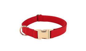 Hundegeschirr-Set mit Halsband und Leine Rotes Hundegeschirr-Set mit passendem Halsband und Leine, leicht, langlebig und modisches Accessoire.
