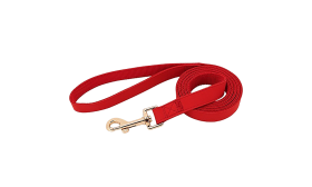 Hundegeschirr-Set mit Halsband und Leine Rotes Hundegeschirr-Set mit passendem Halsband und Leine, leicht, goldene Metallschnalle, verstellbar.