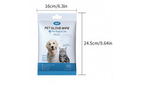 Hypoallergene Reinigungstücher für Hunde und Katzen (6 Stück/Packung) Packung mit hypoallergenen Haustier-Handschuh-Tüchern für Hunde und Katzen, 6 Stück, unbeduftet, umweltfreundlich und sanft.