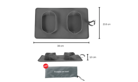 Zusammenklappbarer Hunde-Reisenapf - 1200ml Doppelfuttermatte zum Falten Zusammenklappbarer Hunde-Reisenapf - 1200ml Doppelfuttermatte zum Falten