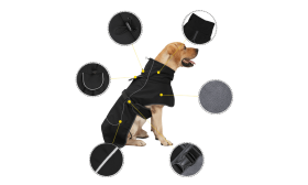 Reflektierende, wasserdichte Hundejacke mit warmem Fleecefutter