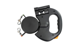 Verhedderungsfreie, einziehbare Doppel-Hundeleine mit LED-Licht – 3 m Doppelleine für zwei Hunde