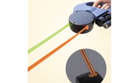 Verhedderungsfreie, einziehbare Doppel-Hundeleine mit LED-Licht – 3 m Doppelleine für zwei Hunde