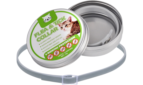 Natürlicher Floh- und Zeckenhalsband für Katzen, 8 Monate Schutz gegen Flöhe und Zecken, wasserdicht und langlebiges Design.