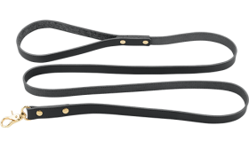 Hundeleine aus Hochwertigem echtem Leder Hochwertige schwarze Echtleder-Hundeleine, 120 cm lang und langlebig, goldener robuster Clip für einfache Befestigung.