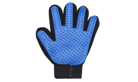 Fellpflegehandschuh für Hunde Blaue Pflegehandschuh für Hunde, mit verbesserten fünf Fingern und Gummispitzen, mit verstellbarem Riemen.